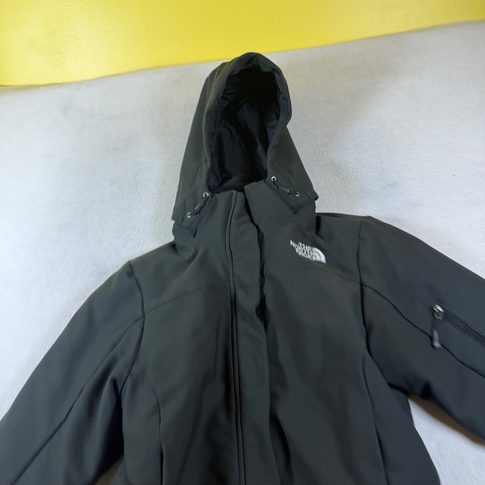 The North Face Apex Bionic Hooded Softshell Jacket Black Womens Small 7472